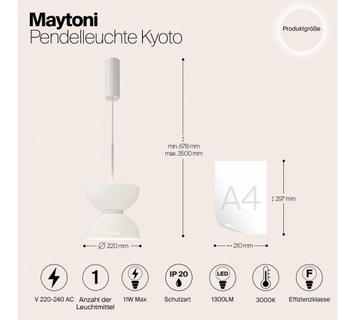 Подвесной светильник Maytoni Kyoto MOD178PL-L11W3K