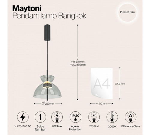 Подвесной светильник Maytoni Bangkok MOD185PL-L11B3K2 Подвесной светильник Maytoni Bangkok MOD185PL-L11B3K2