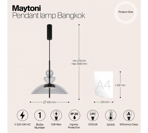 Подвесной светильник Maytoni Bangkok MOD185PL-L11B3K3 Подвесной светильник Maytoni Bangkok MOD185PL-L11B3K3