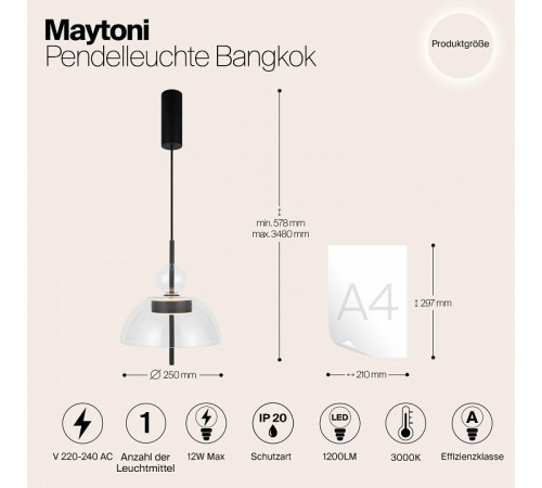 Подвесной светильник Maytoni Bangkok MOD185PL-L6B3K1