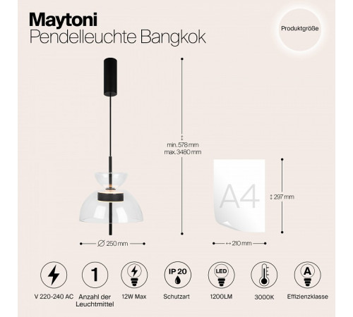 Подвесной светильник Maytoni Bangkok MOD185PL-L6B3K1 Подвесной светильник Maytoni Bangkok MOD185PL-L6B3K1