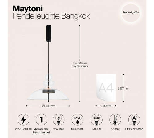 Подвесной светильник Maytoni Bangkok MOD185PL-L6B3K6 Подвесной светильник Maytoni Bangkok MOD185PL-L6B3K6