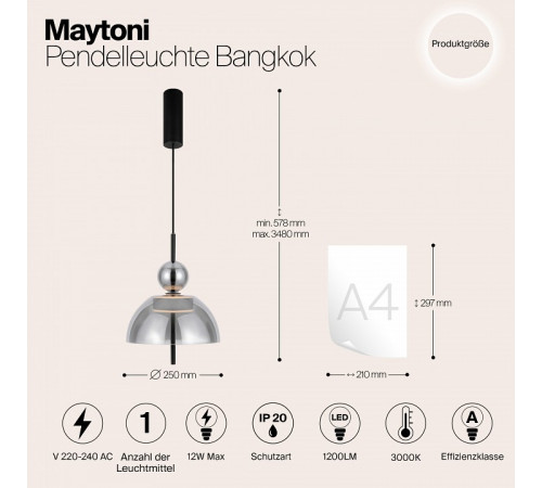 Подвесной светильник Maytoni Bangkok MOD185PL-L6B3K4 Подвесной светильник Maytoni Bangkok MOD185PL-L6B3K4
