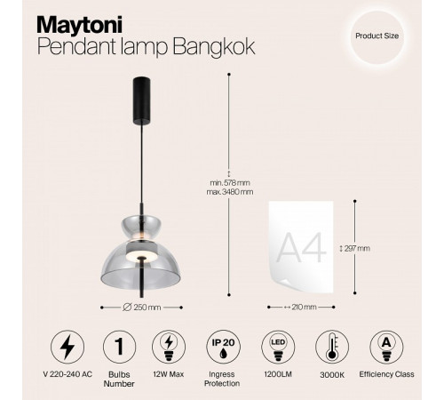 Подвесной светильник Maytoni Bangkok MOD185PL-L6B3K5 Подвесной светильник Maytoni Bangkok MOD185PL-L6B3K5