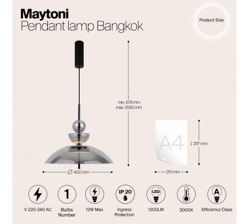 Подвесной светильник Maytoni Bangkok MOD185PL-L6B3K6