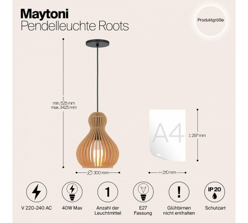 Подвесной светильник Maytoni Roots MOD192PL-01W1