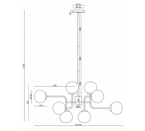 Подвесная люстра Maytoni Erich MOD221-PL-12-N Подвесная люстра Maytoni Erich MOD221-PL-12-N
