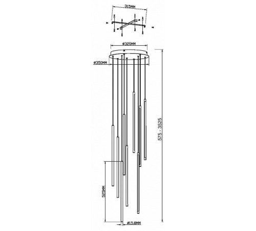 Подвесная люстра Maytoni Light stick MOD236PL-L54BS3K Подвесная люстра Maytoni Light stick MOD236PL-L54BS3K