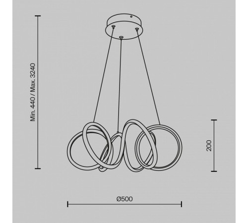 Подвесная люстра Maytoni Curve MOD241PL-L60BK
