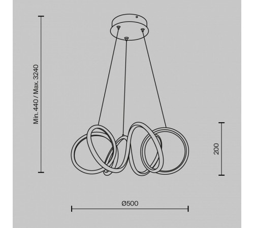 Подвесная люстра Maytoni Curve MOD241PL-L60BSK