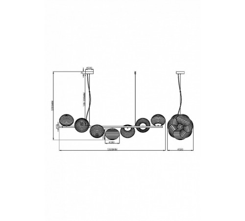Подвесная люстра Maytoni Reels MOD268PL-07G