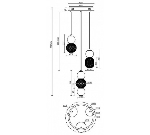 Подвесной светильник Maytoni Drop MOD273PL-L33G3K