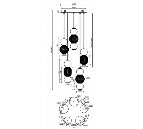Каскадная люстра Maytoni Drop MOD273PL-L80CH3K