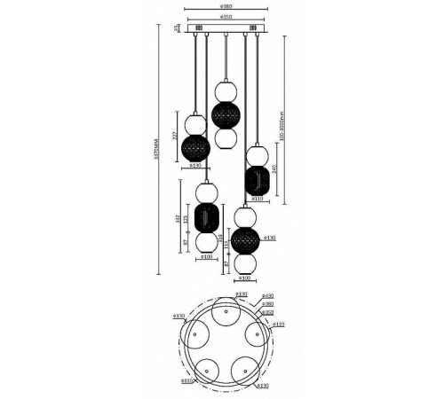 Каскадная люстра Maytoni Drop MOD273PL-L80G3K Каскадная люстра Maytoni Drop MOD273PL-L80G3K