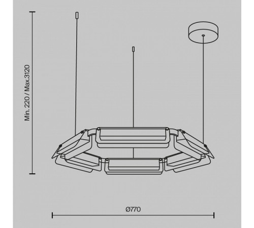 Подвесная люстра Maytoni Flat MOD296PL-L40BS3K Подвесная люстра Maytoni Flat MOD296PL-L40BS3K