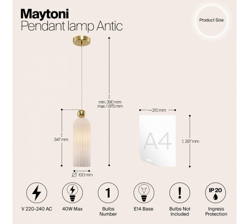 Подвесной светильник Maytoni Antic MOD302PL-01W1