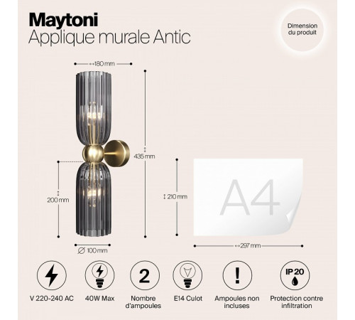 Бра Maytoni Antic MOD302WL-02GR