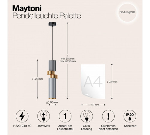 Подвесной светильник Maytoni Palette MOD303PL-01CFL2