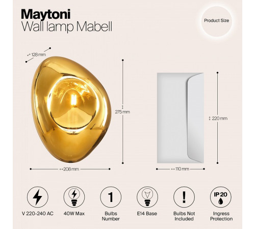 Настенный светильник Maytoni Mabell MOD306WL-01G