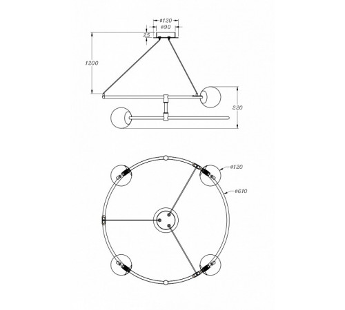 Подвесная люстра Maytoni Balance MOD317PL-04B