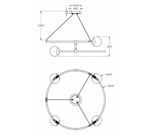Подвесная люстра Maytoni Balance MOD317PL-04G Подвесная люстра Maytoni Balance MOD317PL-04G