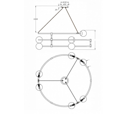 Подвесная люстра Maytoni Balance MOD317PL-06B