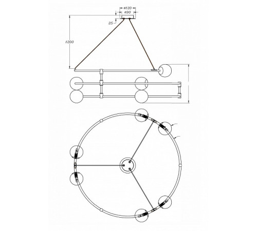 Подвесная люстра Maytoni Balance MOD317PL-06G
