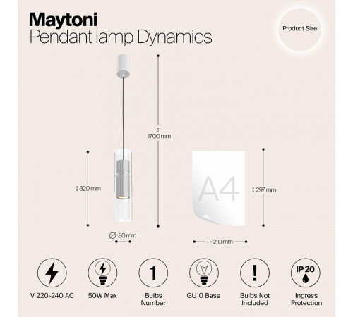 Подвесной светильник Maytoni Dynamics MOD326PL-01W