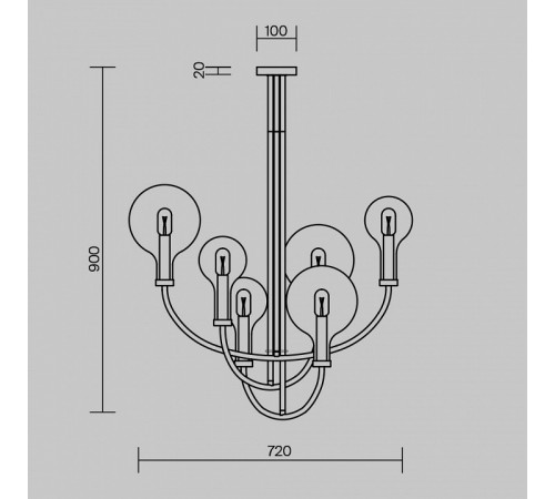 Потолочная люстра Maytoni Status MOD333PL-06BS1