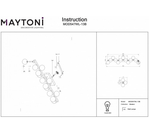 Настенный светильник Maytoni Dallas MOD547WL-13B