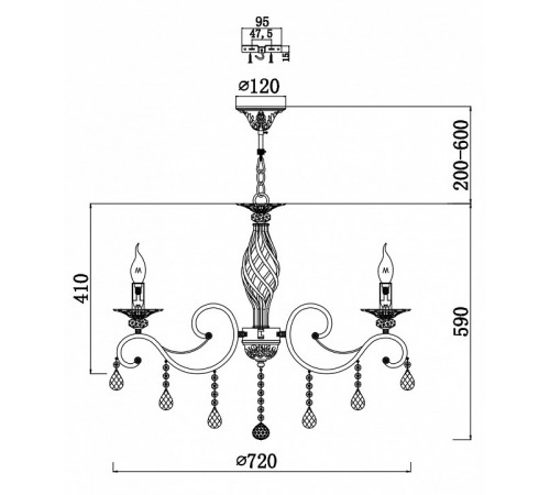 Подвесная люстра Maytoni Grace RC247-PL-08-R Подвесная люстра Maytoni Grace RC247-PL-08-R