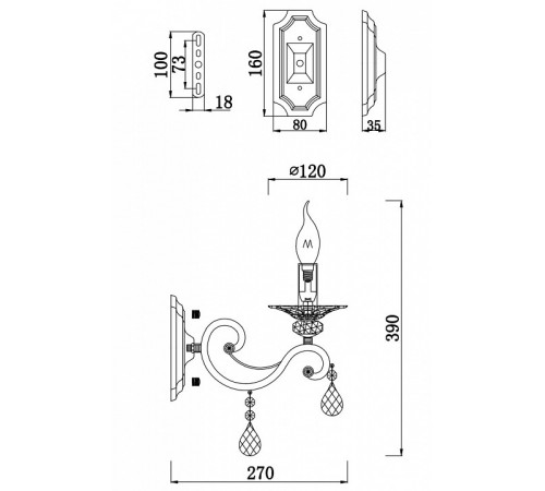 Бра Maytoni Grace RC247-WL-01-R