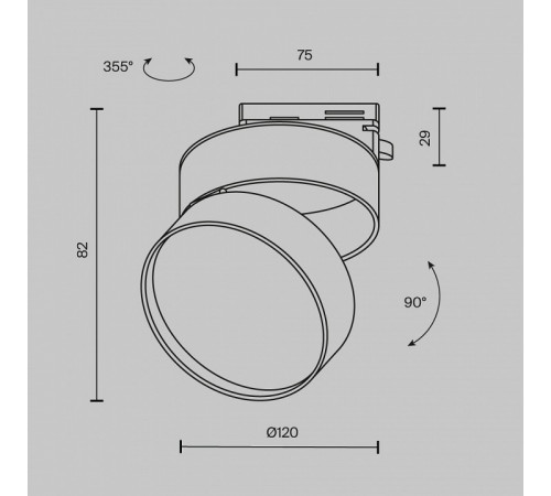 Трековый однофазный светильник Maytoni Onda TR007-1-18W3K-B-1