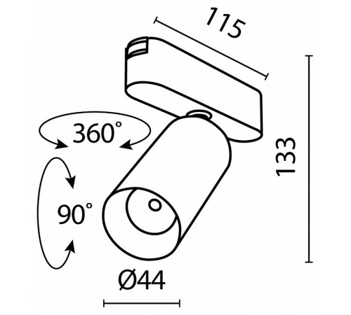 Трековый светильник Maytoni Focus LED TR103-1-12W3K-M-B Трековый светильник Maytoni Focus LED TR103-1-12W3K-M-B