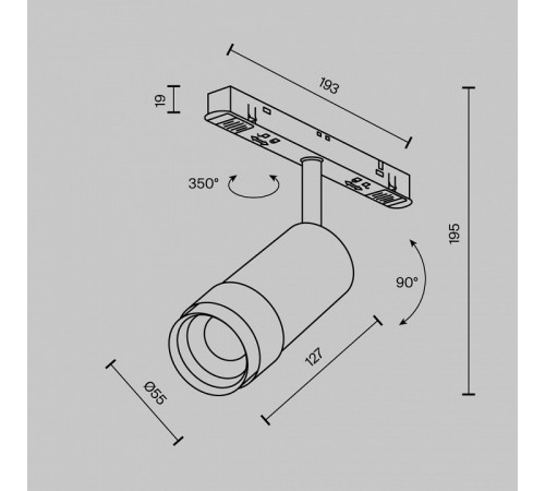 Трековый магнитный светильник Maytoni Focus Zoom TR211-1-12W2.7K-Z-B
