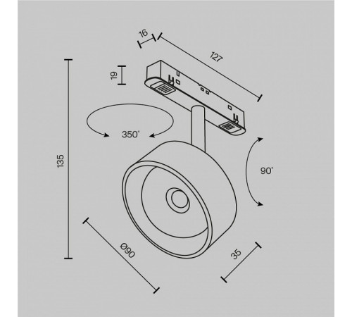 Трековый магнитный светильник Maytoni Lens TR217-4-15WTW-DD-B