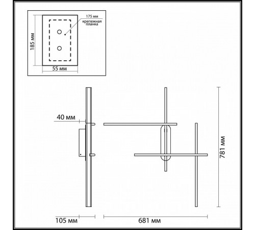 Настенный светильник Odeon Light Rudy 3890/36WLP