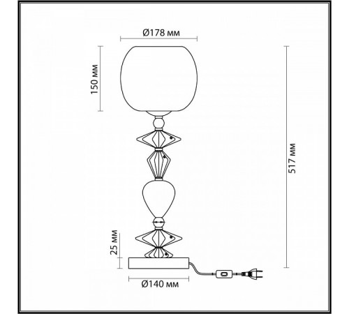Настольная лампа Odeon Light BIZET 4855/1T