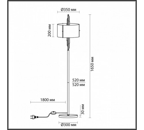 Торшер Odeon Light Margaret 4895/3F