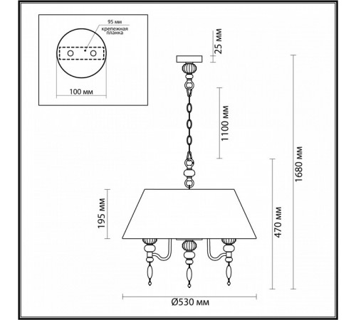 Подвесная люстра Odeon Light Sochi 4896/5A