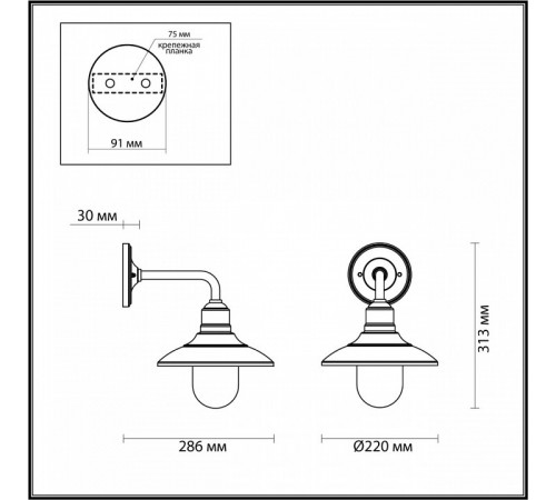 Уличный настенный светильник Odeon Light Campa 4965/1W