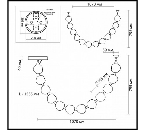 Подвесной светильник Odeon Light Jemstone 5085/48L Подвесной светильник Odeon Light Jemstone 5085/48L
