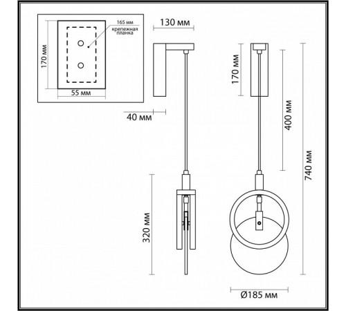 Настенный светильник Odeon Light Mercury Hightech 5422/17WL