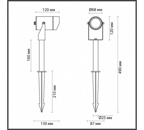 Грунтовый светильник Odeon Light Stima 6647/10GL
