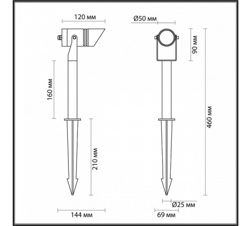 Грунтовый светильник Odeon Light Stima 6648/6GL