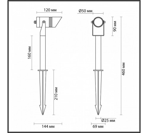 Грунтовый светильник Odeon Light Nature Stima 6648/6GL3