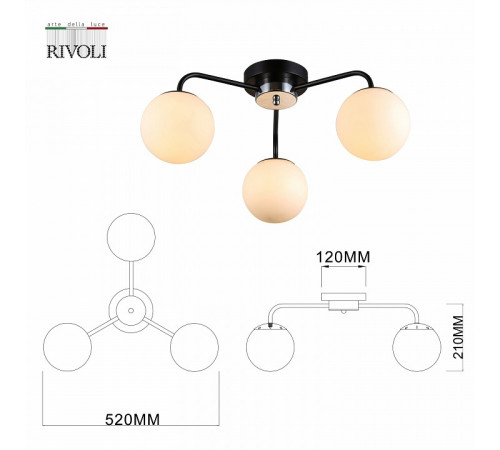 Потолочная люстра Rivoli Florentina 9118-303 Б0053433 Потолочная люстра Rivoli Florentina 9118-303 Б0053433