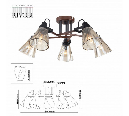 Люстра на штанге Rivoli Clarissa 5098-305 Б0055506