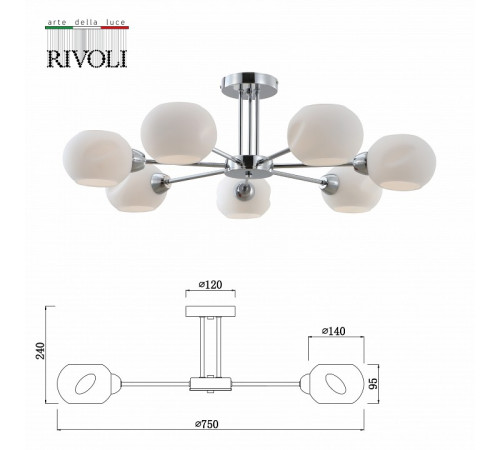 Люстра на штанге Rivoli Doris 2080-307 Б0055651 УЦ Люстра на штанге Rivoli Doris 2080-307 Б0055651 УЦ