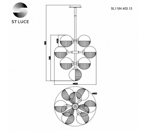 Люстра на штанге ST Luce Todo SL1184.403.13 Люстра на штанге ST Luce Todo SL1184.403.13